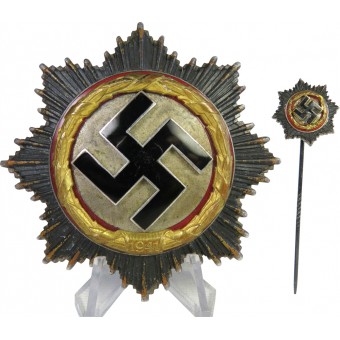 German cross in Gold- Deutsches Kreuz in Gold, Deschler with miniature. Espenlaub militaria